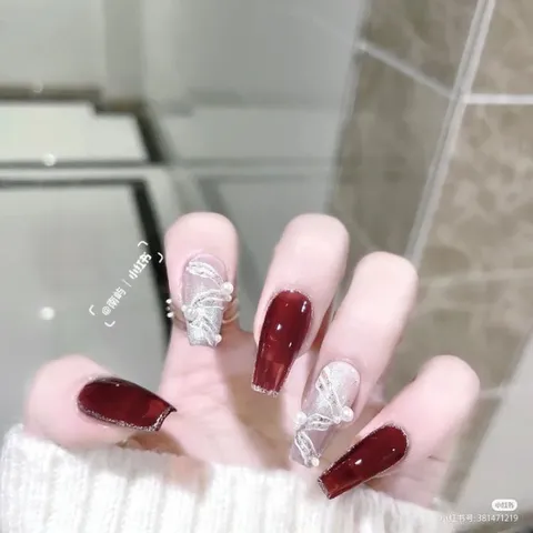 Nailbox thiết kế cao cấp, móng úp nail box thiết kế móng tay giả phong cách Hàn Quốc nhà Tú Quyên Beauty