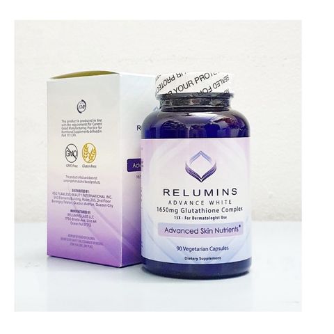 Viên Uống Siêu Trắng Da Relumins Advance White 1650mg Của Mỹ 90 Viên