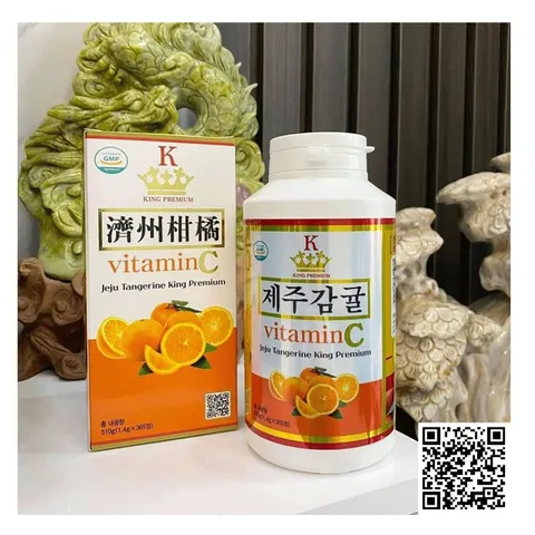 Viên Ngậm Vitamin C vị quýt vita premium jeju hàn quốc, hộp 510gr - Bổ sung Vitamin C Jeju chính hãng mẫu mới