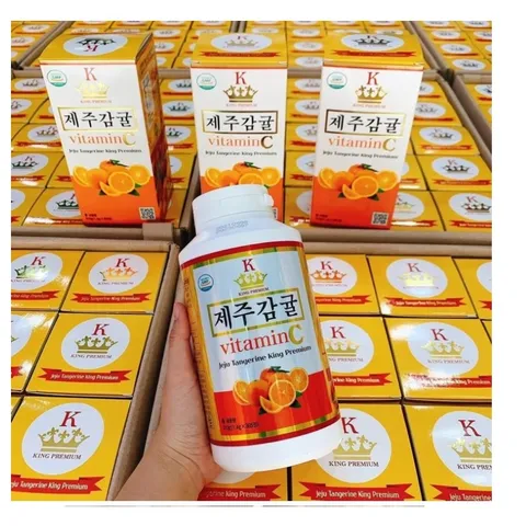 Viên Ngậm Vitamin C vị quýt vita premium jeju hàn quốc, hộp 510gr - Bổ sung Vitamin C Jeju chính hãng mẫu mới