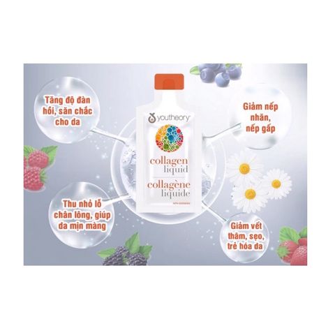 Nước Collagen Vị Dâu Berry Youtheory - Bổ Sung Làm Đẹp Da, Tóc & Móng, 30ml x30 Gói Hương Vị Tự Nhiên