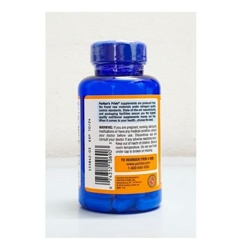 Viên uống Vitamin C 1000 mg Puritan’s Pride - Hỗ trợ miễn dịch, làm đẹp da, chống oxy hóa - Chai 100 viên Mỹ