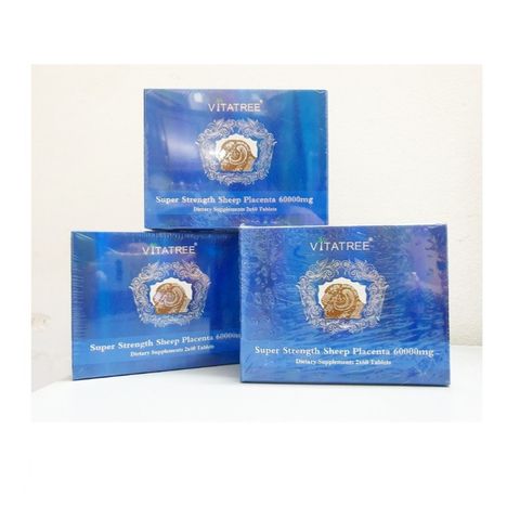 DATE 2025 Nhau cừu Vitatree Super Strength Sheep Placenta 60000mg hộp 120 viên từ úc