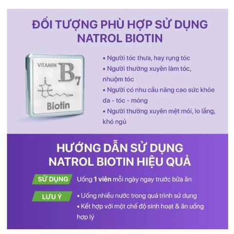 (Sales) Viên Uống Hỗ Trợ Mọc Tóc, Móng Natrol Biotin 10.000mcg 100 viên Nội Địa Mỹ Chính hãng