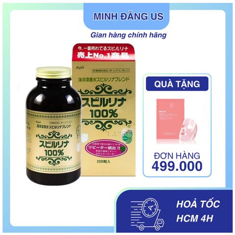 Tảo Xoắn Spirulina Tem Đỏ Nhật Bản 2200 Viên - Giải Độc, Tăng Cường Hệ Miễn Dịch, Hỗ Trợ Giảm Cân