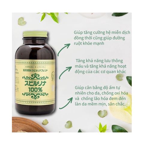 Tảo Xoắn Spirulina Tem Đỏ Nhật Bản 2200 Viên - Giải Độc, Tăng Cường Hệ Miễn Dịch, Hỗ Trợ Giảm Cân
