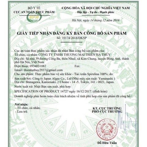 Tảo Xoắn Spirulina Tem Đỏ Nhật Bản 2200 Viên - Giải Độc, Tăng Cường Hệ Miễn Dịch, Hỗ Trợ Giảm Cân