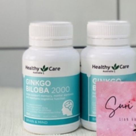 Viên Bổ Não Ginkgo Biloba 2000mg Healthy Care Úc - Hỗ Trợ Tăng Cường Trí Nhớ, Giảm Đau Đầu, Hộp 100 Viên