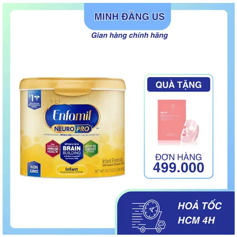 [Hàng Mỹ] Hộp Sữa Bột Enfamil *Hộp Nhựa* Neuro Pro Cho Trẻ 0-12 Tháng (587g) 11/2025 - Mỹ (Hộp)