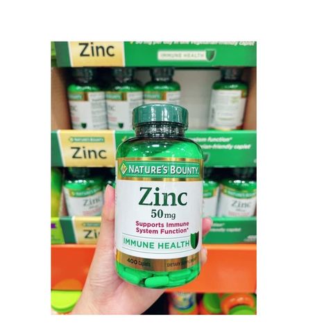 Viên uống bổ sung kẽm Nature’s Bounty Zinc 50mg - Hỗ trợ miễn dịch, chống oxy hóa, thân thiện với người ăn chay - 400 viên
