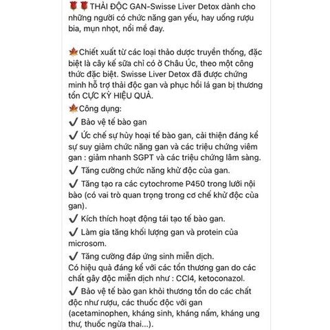 Viên Uống Thải Độc Gan Swisse 120 Viên - Hỗ Trợ Thanh Lọc Cơ Thể Chất Lượng Từ Úc