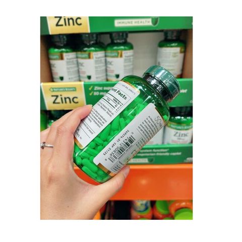 Viên uống bổ sung kẽm Nature’s Bounty Zinc 50mg - Hỗ trợ miễn dịch, chống oxy hóa, thân thiện với người ăn chay - 400 viên