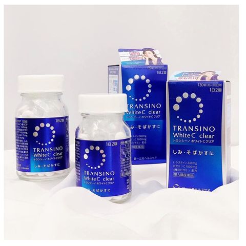 Viên Uống Trắng Da Mờ Nám Transino White C Clear 120 Viên - Hỗ Trợ Làm Đẹp Da từ Nhật Bản, Vitamin C Tăng Cường Sức Khỏe Da