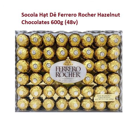 Socola Hạt Dẻ Ferrero Rocher Hazelnut Chocolates 600g (48v)