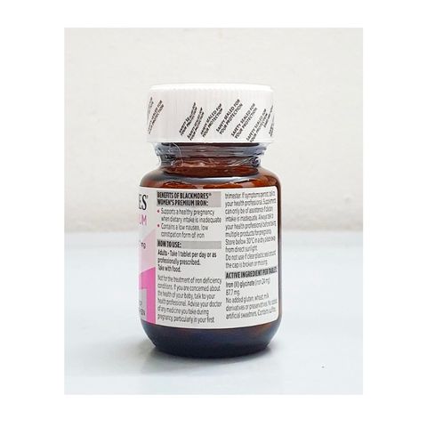 Viên Sắt Bà Bầu Blackmores Women's Premium Iron Úc - Hỗ Trợ Thai Kỳ Khỏe Mạnh, Giảm Thiếu Máu, Dễ Dàng Tiêu Hóa - 30 Viên