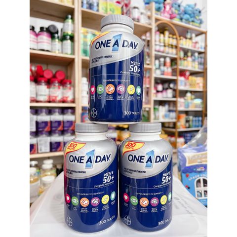 Viên Uống One A Day Men's 50+ Multivitamin 300 Viên - Vitamin Tổng Hợp Dành Cho Nam Giới, Tăng Cường Sức Khỏe và Đề Kháng