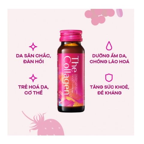 Nước Uống Collagen Shiseido 50ml - Hộp 10 Lọ, Giúp Làm Da Mịn Màng, Tươi Trẻ, Hỗ Trợ Làm Lành Sẹo và Cải Thiện Sức Khỏe