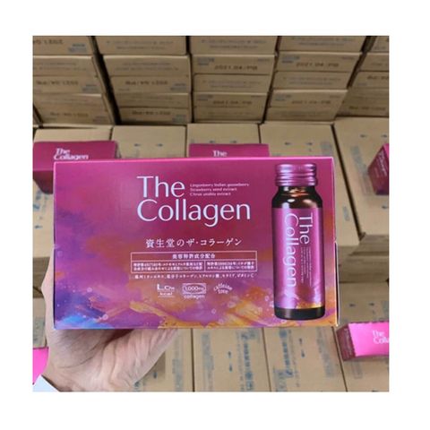Nước Uống Collagen Shiseido 50ml - Hộp 10 Lọ, Giúp Làm Da Mịn Màng, Tươi Trẻ, Hỗ Trợ Làm Lành Sẹo và Cải Thiện Sức Khỏe