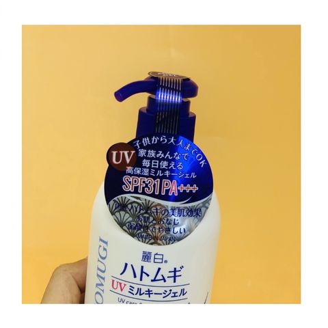 Sữa Dưỡng Thể Hatomugi SPF31 PA+++ 250ml - Dưỡng Da Chống Nắng, Trắng Da Nhật Bản, Gel Thẩm Thấu Nhanh, Không Nhờn Rít