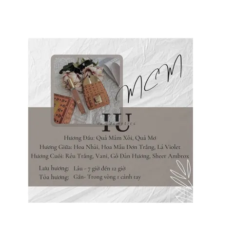 Nước Hoa Nữ MCM EDP 75ml - Hương Gỗ Hoa Unisex Ngọt Ngào Với Vani, Quả Mâm Xôi & Hoa Mẫu Đơn Trắng