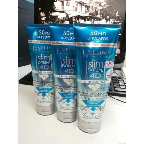 Kem tan mỡ bụng Eveline Slim Extreme 4D Nga rạn da hiệu quả săn chắc da giảm mỡ an toàn