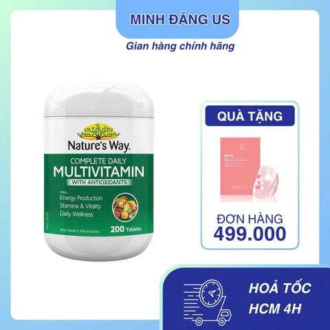 Vitamin Tổng Hợp Nature's Way Spirulina Úc - 200 Viên, Bổ Sung Khoáng Chất & Chất Chống Oxy Hóa, Tăng Cường Sức Đề Kháng