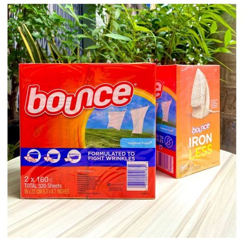 Giấy Thơm Quần Áo Bounce Mỹ - 160 Tờ/320 Tờ giúp quần áo luôn thơm tho, tiện dụng cho vali và tủ quần áo, sản phẩm gia dụng đa năng.