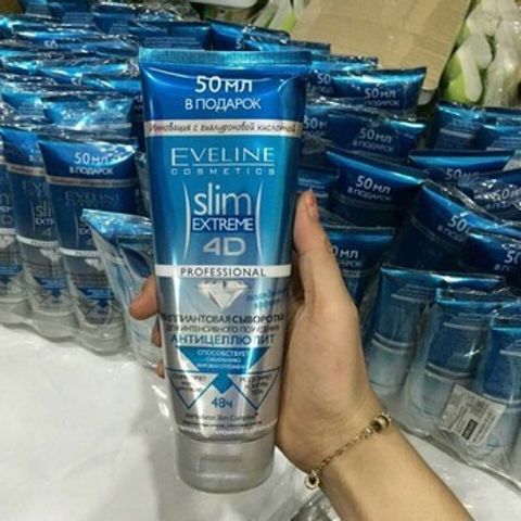 Kem tan mỡ bụng Eveline Slim Extreme 4D Nga rạn da hiệu quả săn chắc da giảm mỡ an toàn
