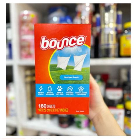 Giấy Thơm Quần Áo Bounce Mỹ - 160 Tờ/320 Tờ giúp quần áo luôn thơm tho, tiện dụng cho vali và tủ quần áo, sản phẩm gia dụng đa năng.