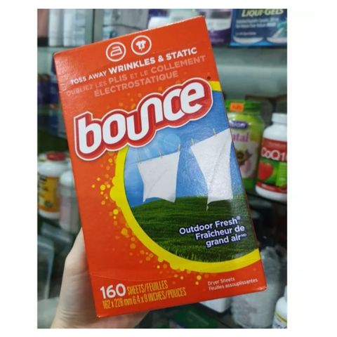 Giấy Thơm Quần Áo Bounce Mỹ - 160 Tờ/320 Tờ giúp quần áo luôn thơm tho, tiện dụng cho vali và tủ quần áo, sản phẩm gia dụng đa năng.