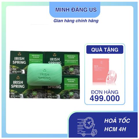Xà Bông Cục Irish Spring Mỹ - Dịu Nhẹ, Giữ Ẩm, Thơm Mát Dùng Cho Người Lớn & Trẻ Nhỏ - Hỗ Trợ Kháng Khuẩn