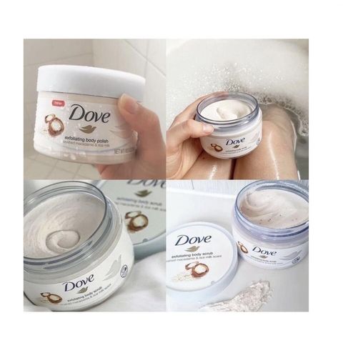 Tẩy Da Chết Toàn Thân DOVE Exfoliating Body Polish 298g - Sản Phẩm Dưỡng Ẩm Chống Lão Hóa, Hương Đào Ngọt Ngào, Sạch Lỗ Chân Lông