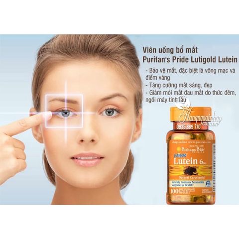 Viên Uống Bổ Mắt Puritan’s Pride Lutigold Lutein 20mg - Tăng Cường Thị Lực, Ngăn Ngừa Thoái Hóa Điểm Vàng (60 Viên)