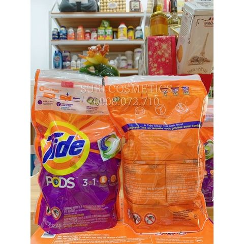 Viên Giặt Tide Pods 3in1 Mỹ - Giặt Tẩy Đánh Bật Vết Bẩn, Làm Trắng Vượt Trội, Thơm Lâu, Dễ Sử Dụng Cho Máy Giặt