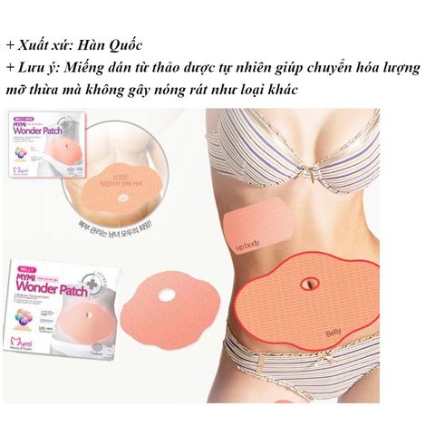 Miếng dán tan mỡ bụng MYMI Wonder Patch Hàn Quốc hàng loại 1 ko dính da