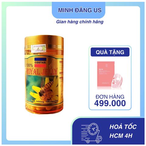 Viên Uống Sữa Ong Chúa Costar Royal Jelly 1450mg 365 Viên - Hỗ Trợ Làm Đẹp Da, Tăng Cường Sức Khỏe, Chống Lão Hóa