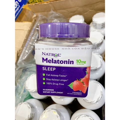 Kẹo ngủ Natrol Melatonin Gummies 10mg 90 viên - Giúp Ngủ Ngon, Hỗ Trợ Giấc Ngủ, Hương Dâu Tự Nhiên, Sản Phẩm Mỹ