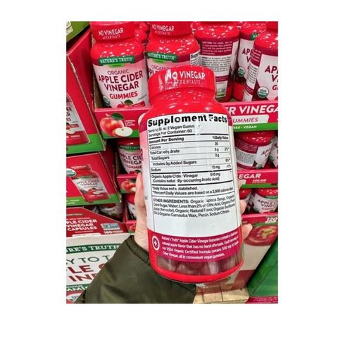 Kẹo Dẻo Giấm Táo Nature’s Truth 120 viên - Giảm Cân, Làm Đẹp Da, Detox Cơ Thể Từ Mỹ, Không Chất Tạo Màu, Vegan