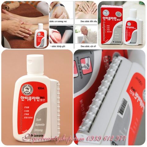 Dầu nóng xoa bóp Hàn Quốc Antiphlamine 100ml - Giảm đau nhức xương khớp, hỗ trợ phục hồi cơ bắp, massage hiệu quả