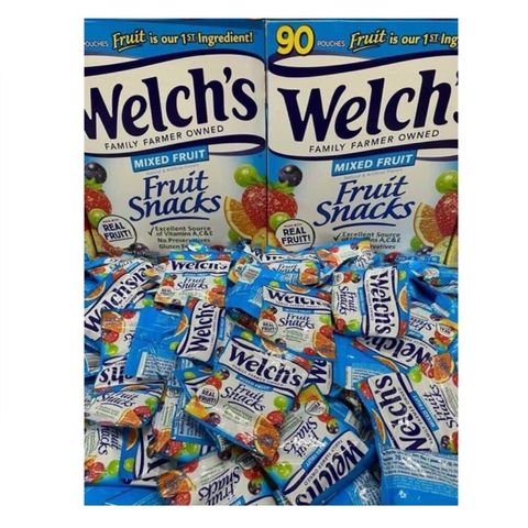 Kẹo Dẻo Trái Cây Welch's Mỹ - Snack Sinh Tố Tự Nhiên 90 Gói Nhỏ, Giàu Vitamin C, Không Chất Béo, Nguyên Liệu Từ Trái Cây Tươi