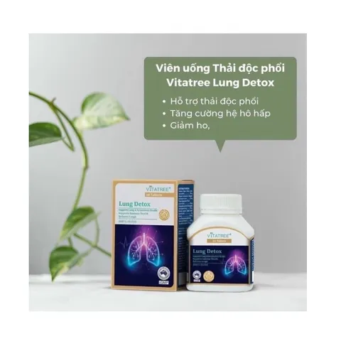 Viên Uống Thải Độc Phổi Lung Detox Vitatree - Hỗ Trợ Bổ Phổi Khỏe Mạnh 60 Viên Hàng Úc