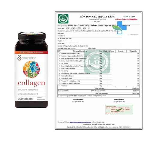 Collagen 345 viên collagen Youtheory Advanced Type 1,2&3