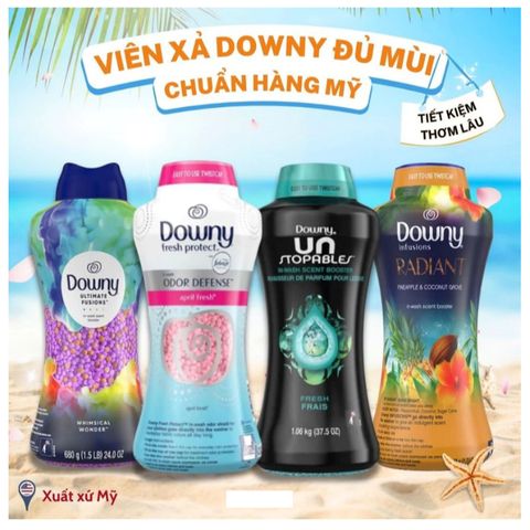 Viên Xả Vải Downy Unstopables Mỹ - Hương Nước Hoa Lâu Dài, Giữ Mùi Thơm Trên Quần Áo, Dùng Cho Mọi Loại Vải
