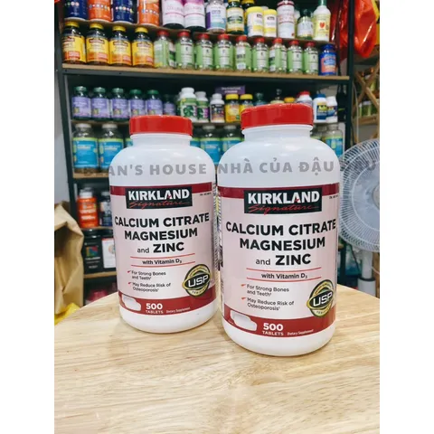 Bổ Sung Canxi Kirkland Calcium Citrate Magnesium And Zinc 500 Viên