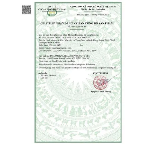 Bổ Sung Canxi Kirkland Calcium Citrate Magnesium And Zinc 500 Viên