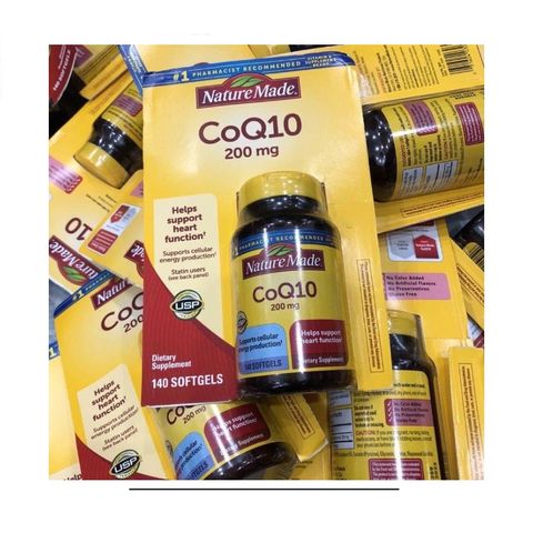 Viên uống bổ tim mạch CoQ10 Nature Made 200mg - Hỗ trợ sức khỏe tim mạch, ổn định huyết áp, tăng cường miễn dịch - 140 viên của Mỹ