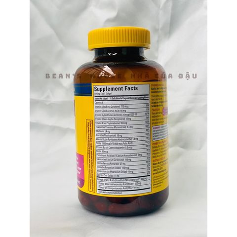 Viên Uống Vitamin Bà Bầu Nature Made Prenatal Multi + DHA 150 Viên - Hỗ Trợ Mẹ Bầu Khỏe Mạnh, Phát Triển Thai Nhi Tốt Nhất