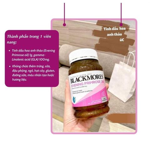 Viên uống tinh dầu hoa anh thảo Blackmores 190 viên - Cân bằng nội tiết, hỗ trợ sinh sản, giảm đau bụng kinh, chăm sóc da cho phụ nữ