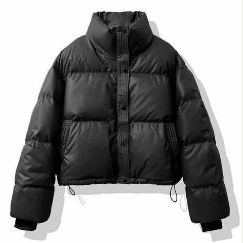 Áo phao nữ dáng ngắn màu đen phong cách Hàn Quốc - Áo khoác gió thời trang chất liệu lông vũ size M