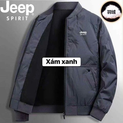 Áo Khoác Phao Bomber Lông Vũ Siêu Ấm Nam - Màu Xám Xanh - Size 3XL (76-83kg) Thời Trang Hàng Ngày